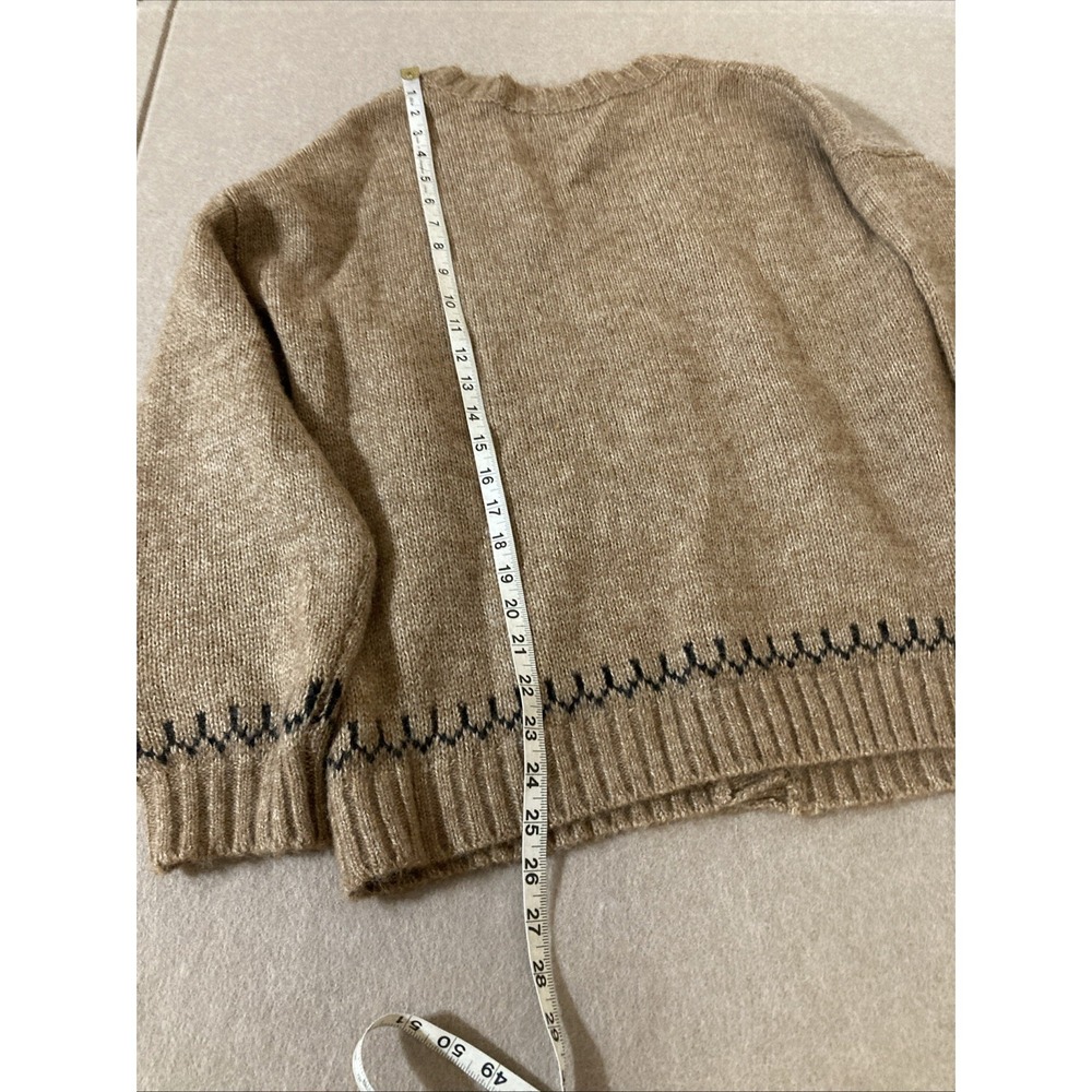 Old Navy Wool Blend Horse Cardigan Sz M New Viral Brown Equestrian Western - Picture 8 of 8